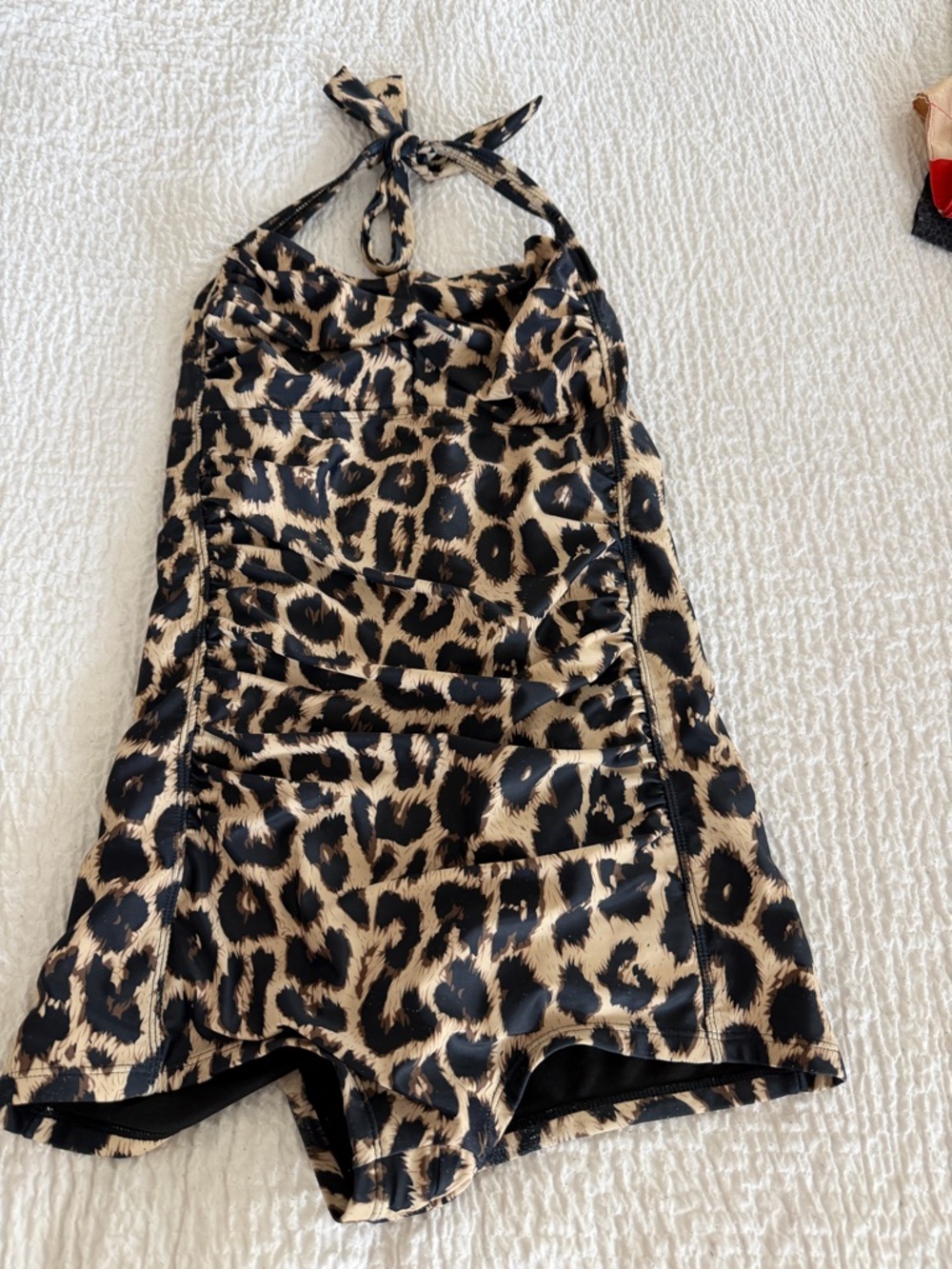 Leopard Halter One-Piece Swimsuit